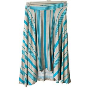 NORDSTROM Stem women's size small hi low skirt aqua plummage striped super soft